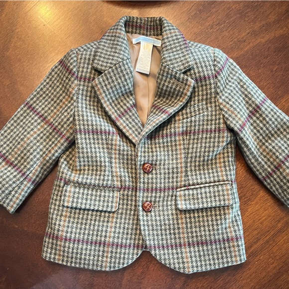 Janie and Jack Plaid Blazer - Green and Pink - Picture 12 of 12